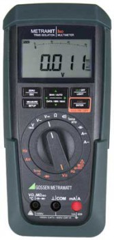 Metrahit ISO Isolationsmessgerät und TRMS-Multimeter mit direkter Strommessung, Temperaturmessung, Kabelset, Gummischutzhülle und DKD Kalibrierschein
