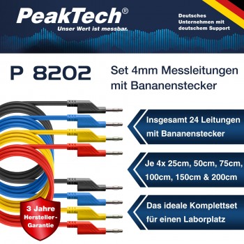 PeakTech® P 8202 Messzubehör Set mit 4mm Bananenstecker