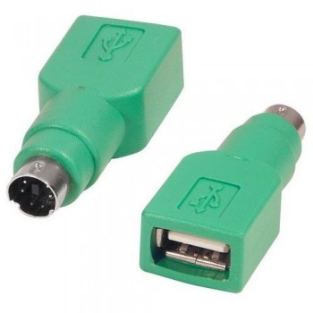 USB Adapter USB A-Buchse PS/2 6-p Mini-DIN Stecker (USB Maus an PS2) grün