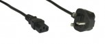 Geräteanschlußkabel für Großbritannien (13A) 3x1qmm UK Stecker/Kaltgerätekupplung grau mit Sicherung 13A